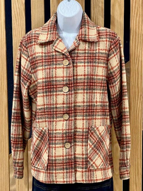 Astro Bettie - Wholesale Jacket - Women's - 1940's Button Down Jacket-Red/Tan0