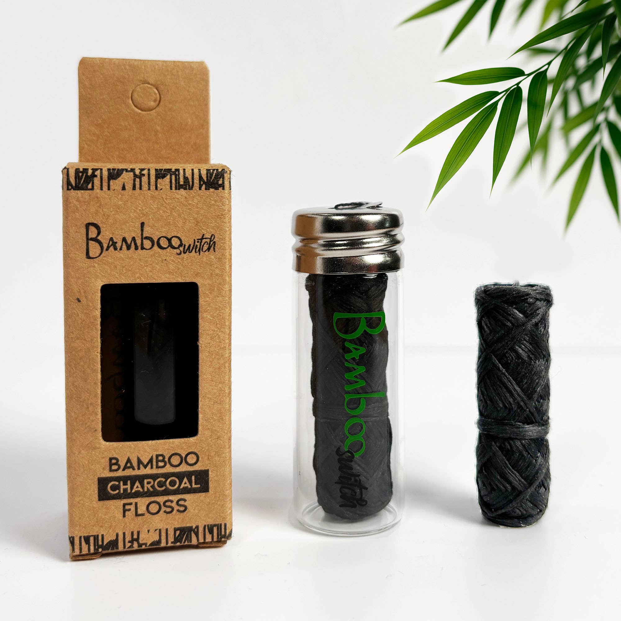 Bamboo Switch – Engroshandel Tandtråd – Bambus-tandtråd med aktivt kul | Vegansk, økologisk og komposterbar2