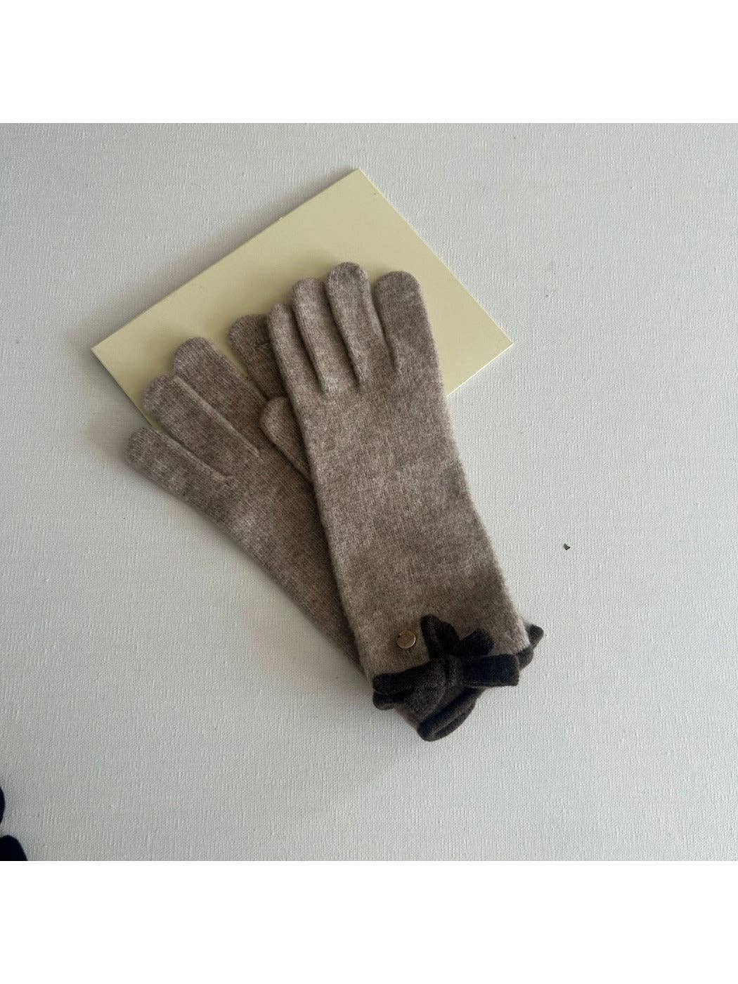 Funkyrel® Atzbranding Limited – Engroshandel Handsker - Dame – Gloving - Søde Strikkede Handsker med Sløjfe & Touchscreen1