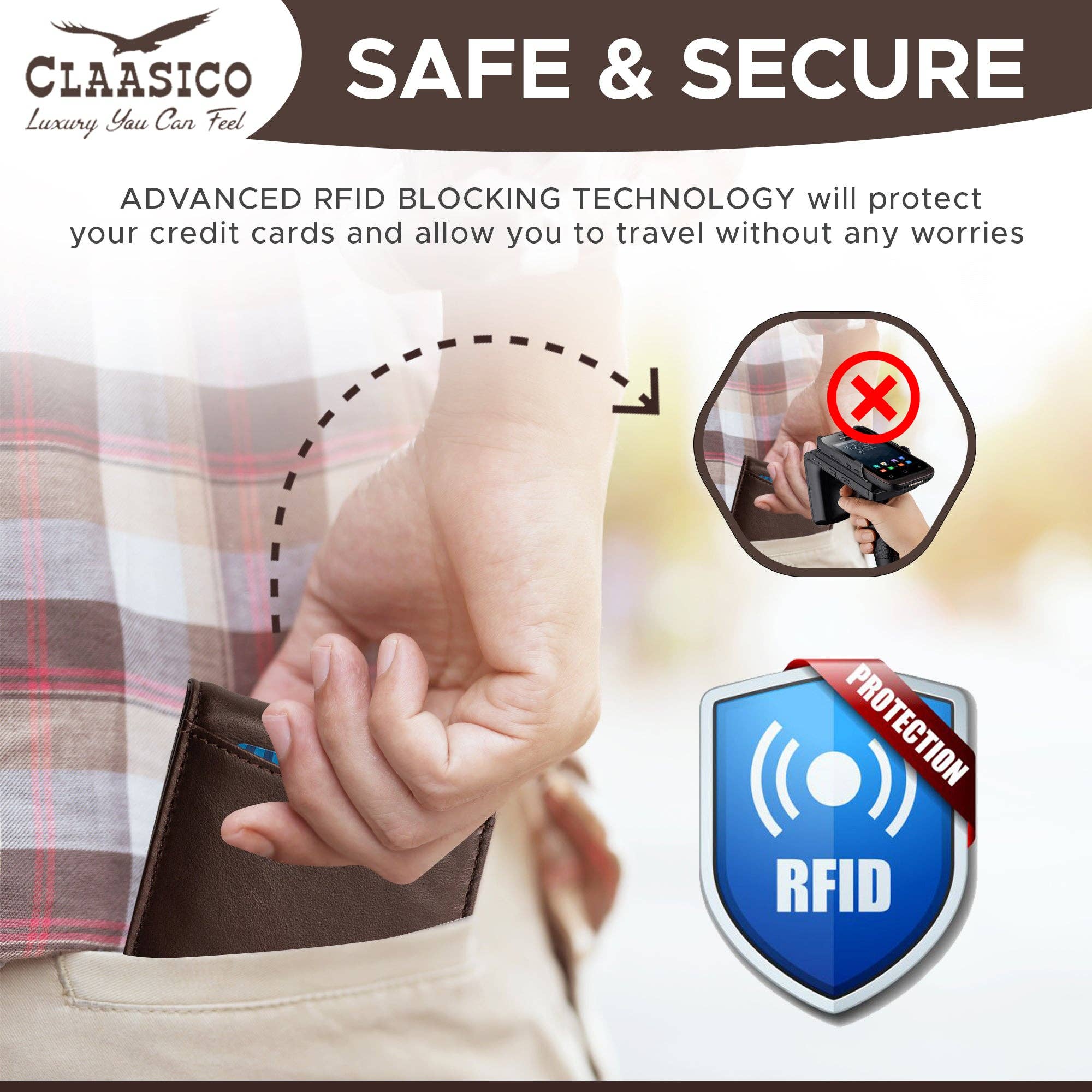 Claasico - Wholesale Wallet - Men's - Small bifold leather money clip wallet with pull strap22