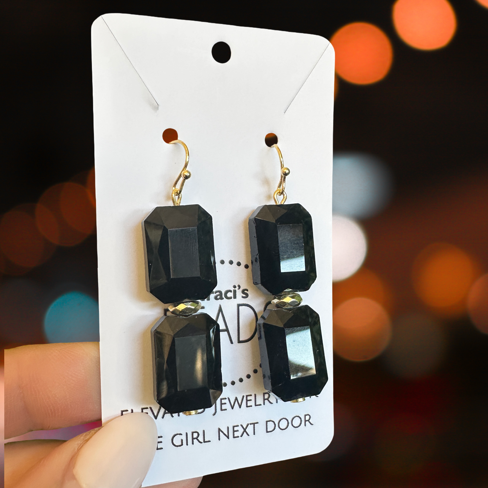 Traci's Beads - Wholesale Dangle Earrings - Cocktail Earrings - Black0