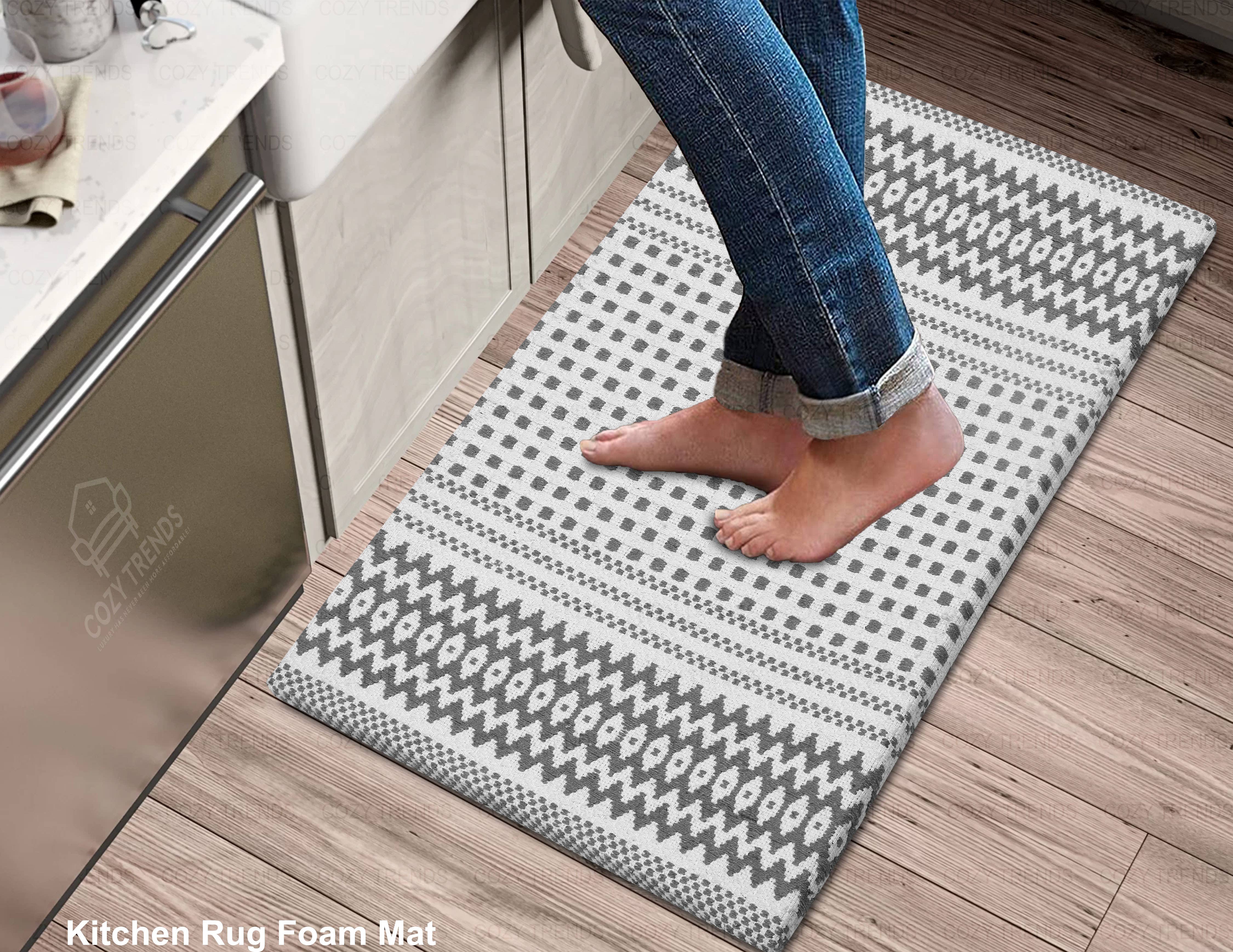 COZY HOMES COLLECTION - Wholesale Floor Mat - Cotton Woven Anti Fatigue Cushioned Kitchen Mat 18X30''10