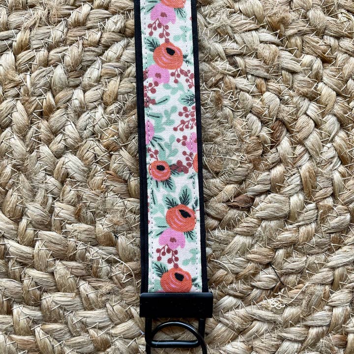 Designs by Rachel Joy - Wholesale Keychain - Women's - Rifle Paper Co. Dark Pink Rosa Keychain Wristlet