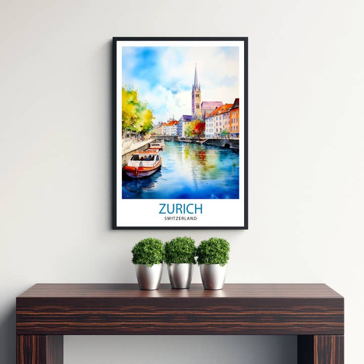 InkNPrintz – wholesale Art print – Zurich Switzerland Travel Poster Zurich2