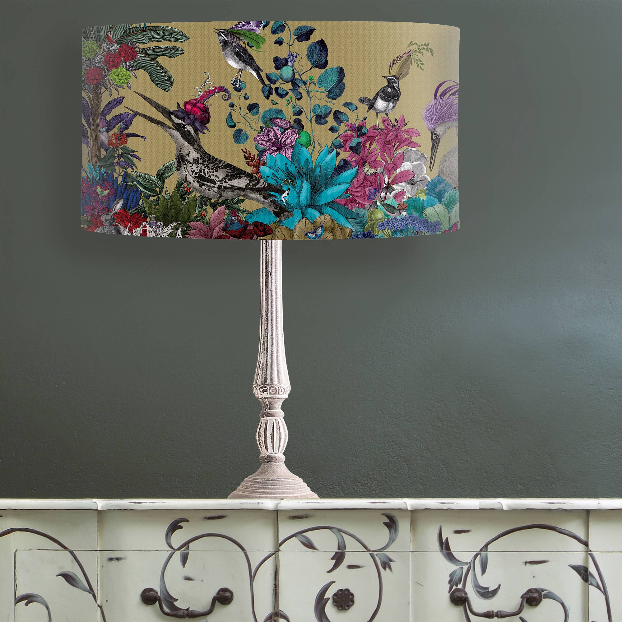 FabFunky Ltd - Vente Abat-jours - Lot de 3 abat-jour botaniques plumes dorées élégantes6