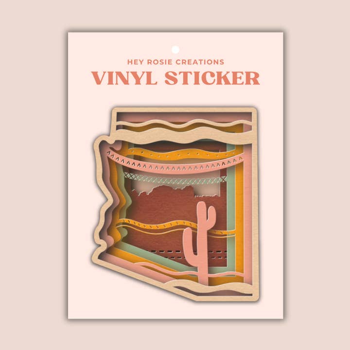 Adesivo dello stato dell'Arizona per la vendita all'ingrosso da parte di Hey Rosie Creations