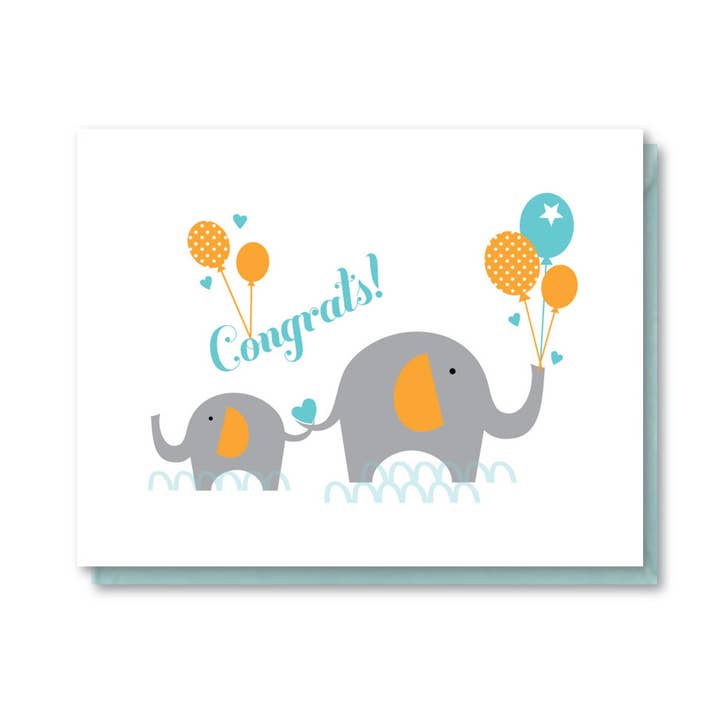 Tarjeta de bebé de elefantes para venta al por mayor de doodle bird design