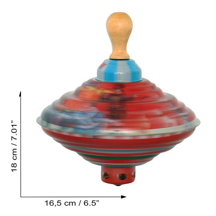 Tribal Trade GmbH – wholesale Decorative figurine – Tin toy gyro hum gyro pump gyro large red4