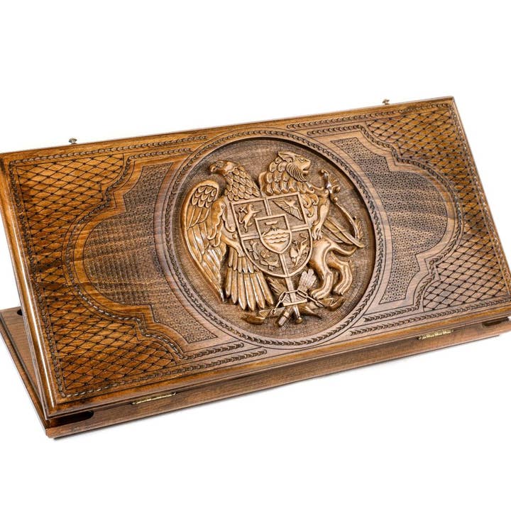 Coat of Arms of Armenia backgammon classic 24" x 24" x 2" for wholesale by Hrachya Ohanyan