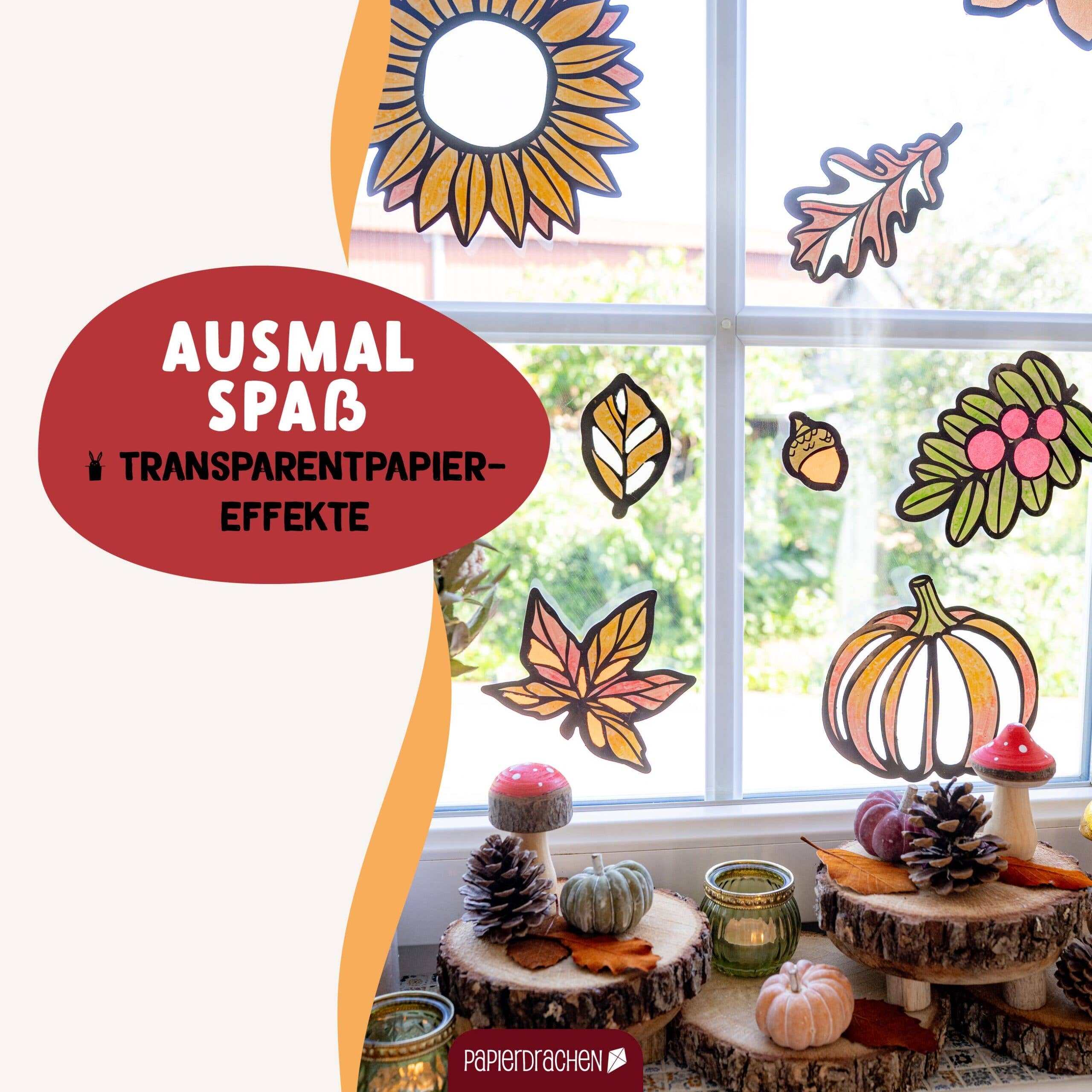 Papierdrachen - Wholesale DIY Craft Kit - Paper Kite Coloring Window Pictures Pumpkin3