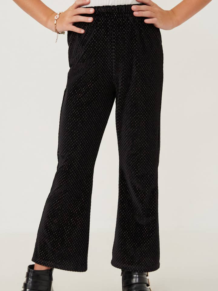 Girls Textured Velvet Lurex Wide Leg Pants for wholesale by Hayden LA