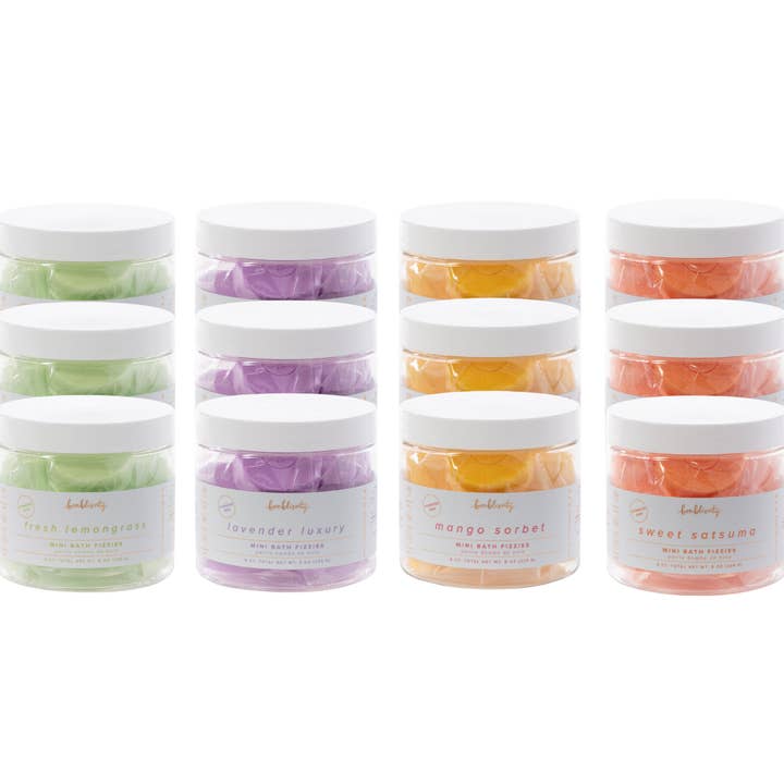 Bonblissity - Wholesale Bath Bomb/Fizz - Mini Multi-Use Bomb Bundle - 3 jars of 4 scents (MSRP $18)