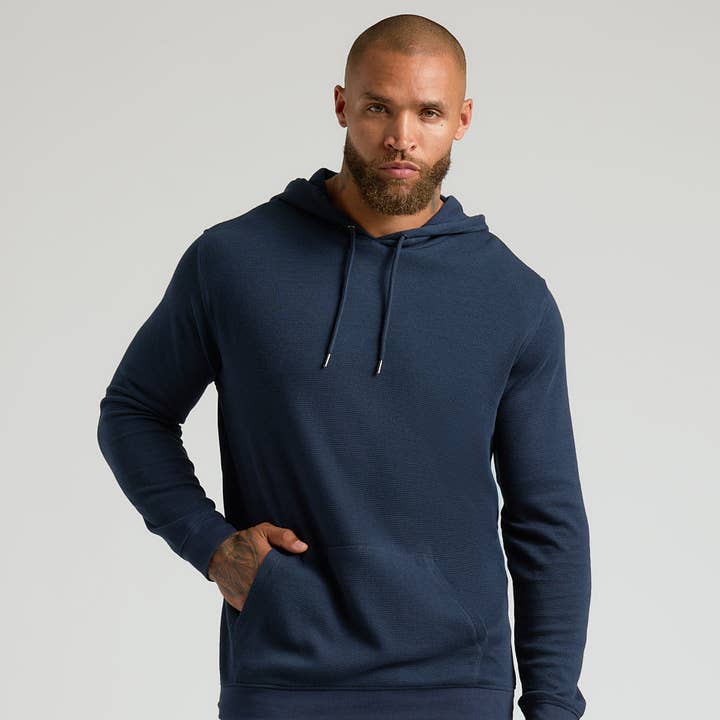 Navy Waffle Hoodie for wholesale by True Classic
