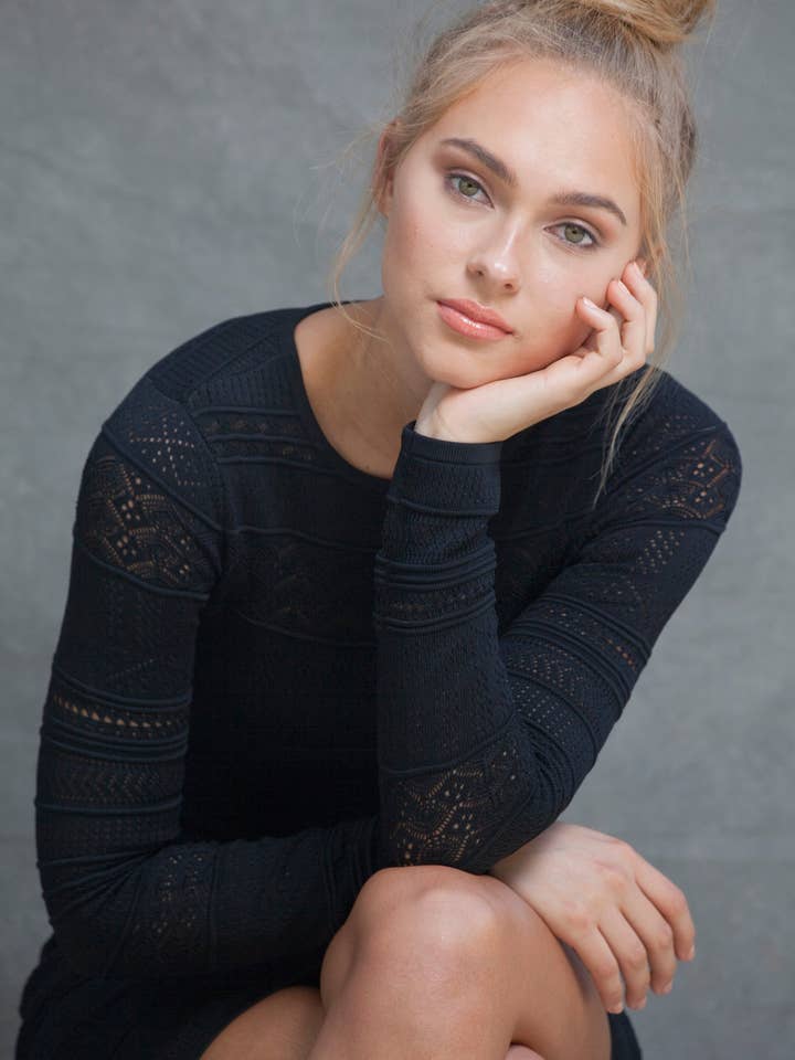 Chloe Long Sleeve Mini Dress In Black for wholesale by Viavai