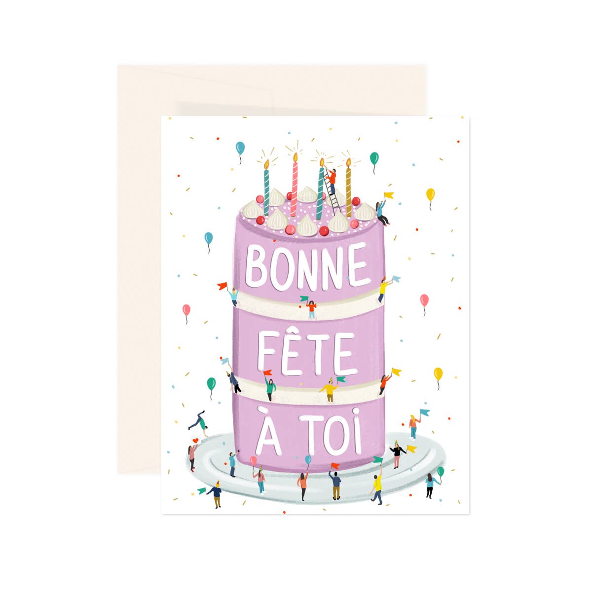 Paige & Willow - Wholesale Birthday Card - Bonne Fete Cake Card