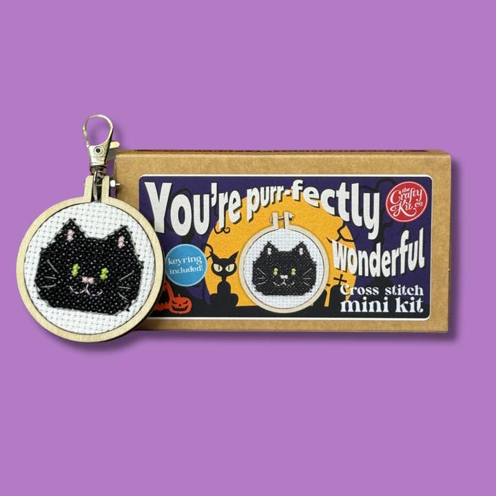 You're Purr-Fectly Wonderful! Mini Matchbox Cross Stitch Kit for wholesale by Mini Matchbox Kits