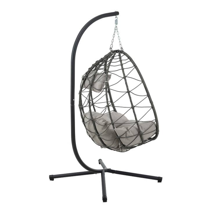 39F Inc. - Wholesale Egg Chair - Egg Chair with Stand, Indoor/Outdoor Swing Chair, Gray6