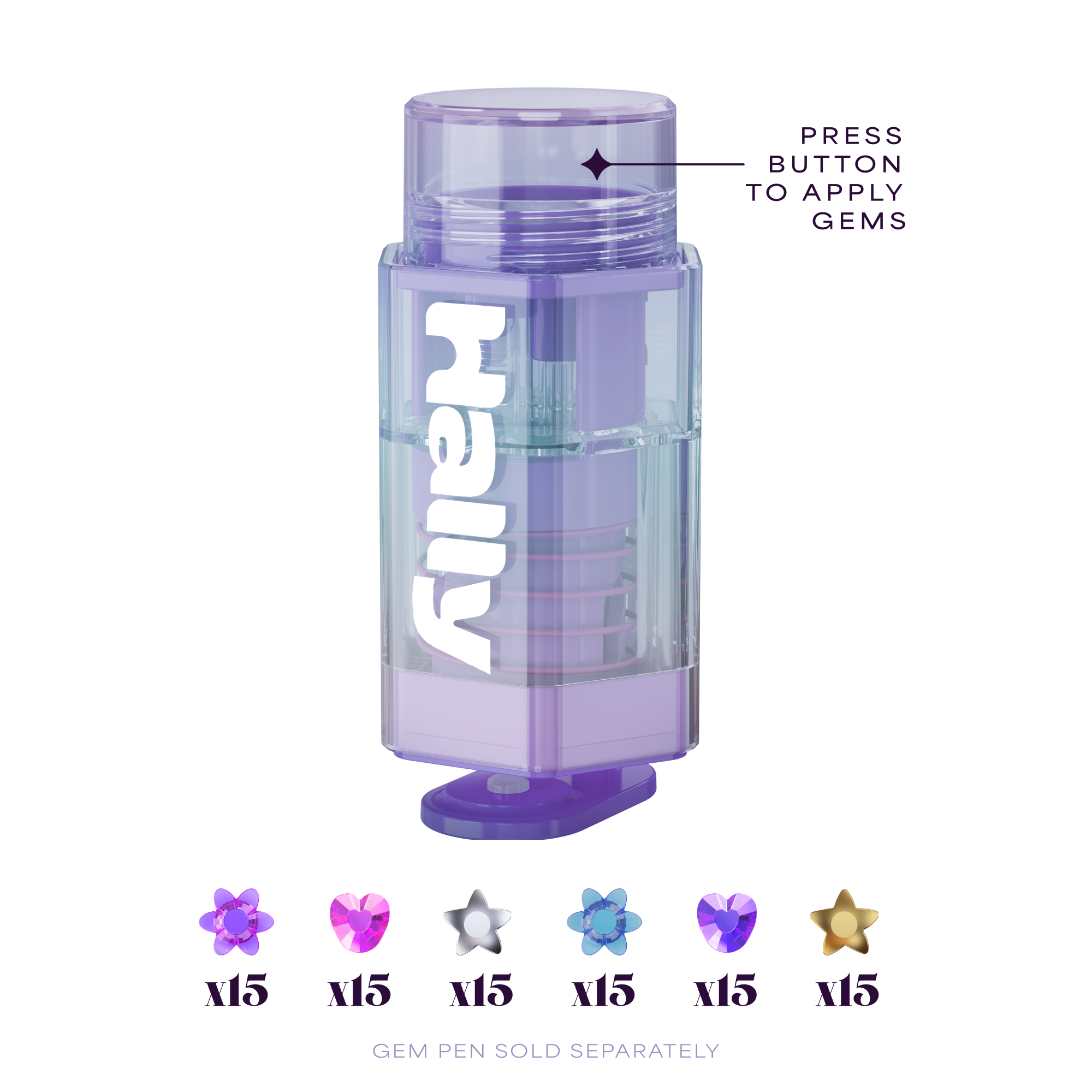 Hally Hair - Wholesale Hair Accessories Set - Kids - Hally Gem Pen HEARTS, STARS & FLOWERS Refills - 90 Count3