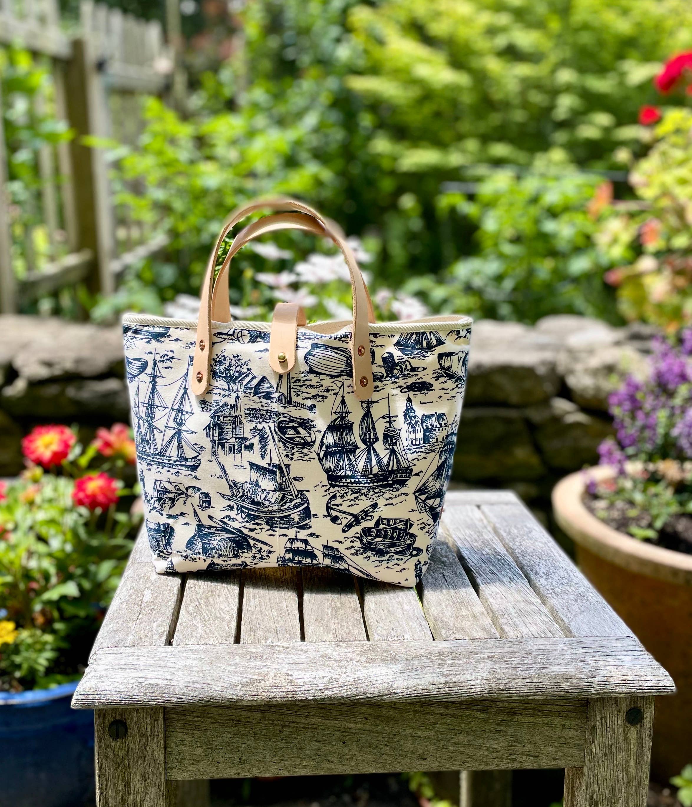 General Knot & Co. - Wholesale Tote Bag - Women's - Nautical Toile All Day Mini Tote3