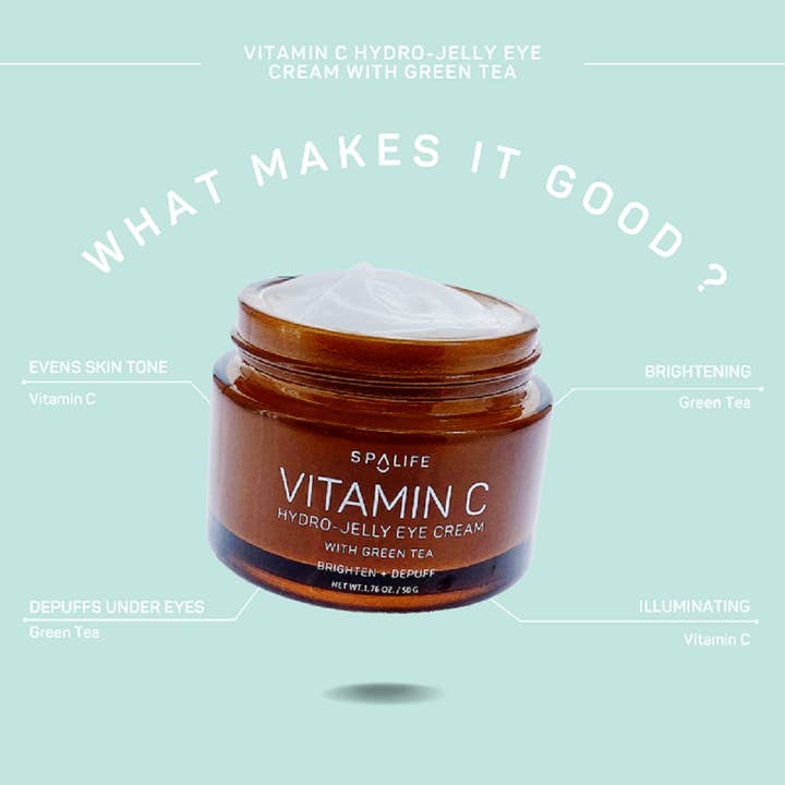 My Spa Life - Wholesale Eye Cream/Gel - Brighten + Depuff Vitamin C hydro-Jelly Eye Cream - 1.76 oz