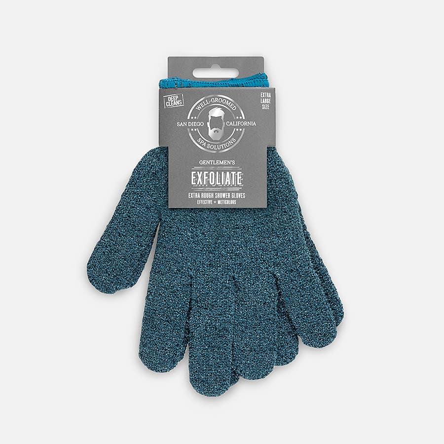 Bath Accessories Company - Wholesale Exfoliating Gloves/Mitts - Well Groomed Xl Extra Rough Shower Gloves - Dark Teal