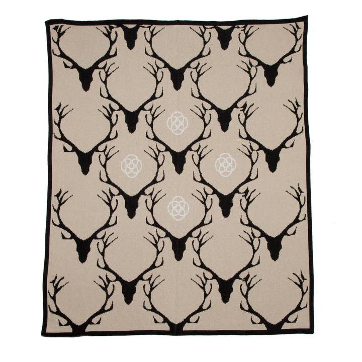 In2Green - Wholesale Throw Blanket - Cotton Sustainable Knit Throw Blanket | Holiday Gift - Stag Longhorn2