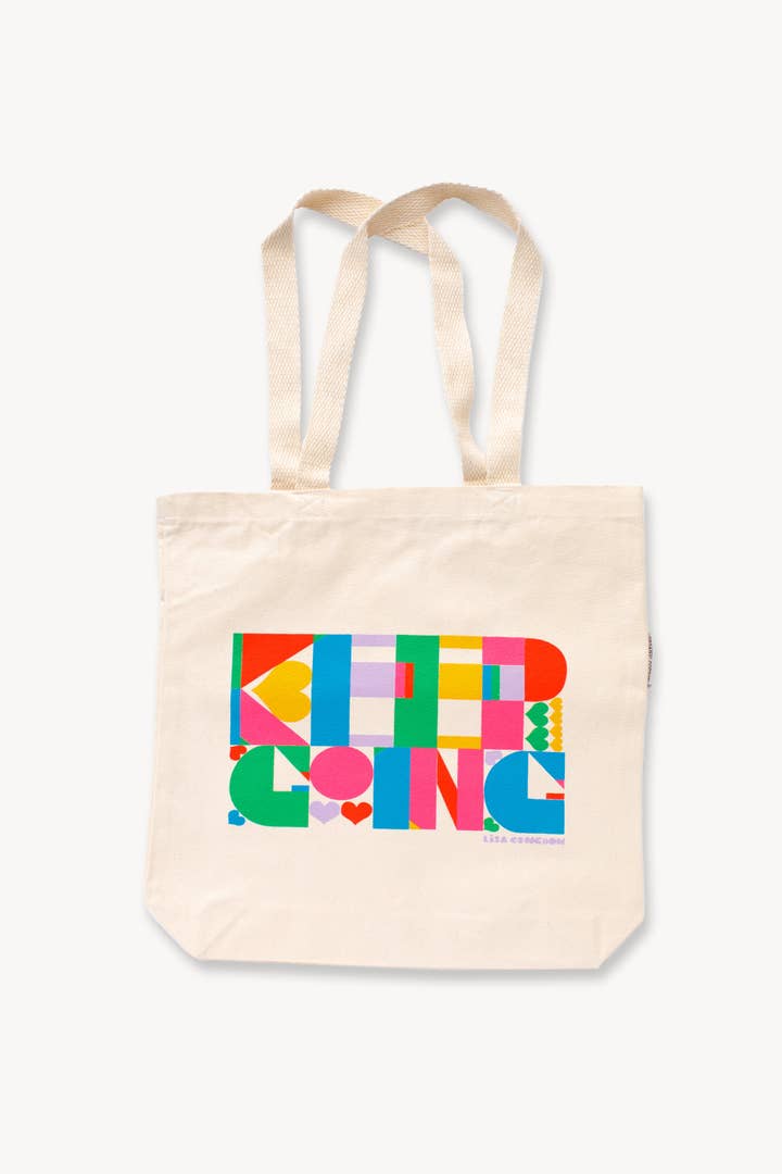Lisa Congdon Art & Illustration - Wholesale Tote Bag - Unisex - Keep Going Canvas Tote