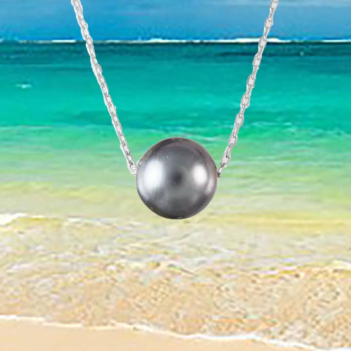 Genuine Tahitian Pearl Necklace in Adjustable Sterling Silver Chain, N9513 - Paradise Treasures Jewelry for wholesale by Paradise Treasures Jewelry
