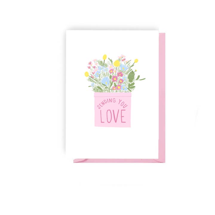 Sending Love - illustrated Love Card for wholesale by Olive and Clive
