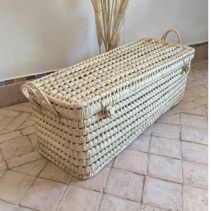 Wicker storage trunk - Moroccan Handmade Storage Basket for wholesale by libitiishop