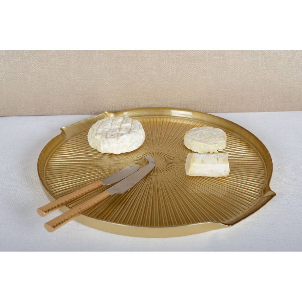 AULICA - Vente Plateaux - Plateau à fromage doré en verre 30x28x2cm2