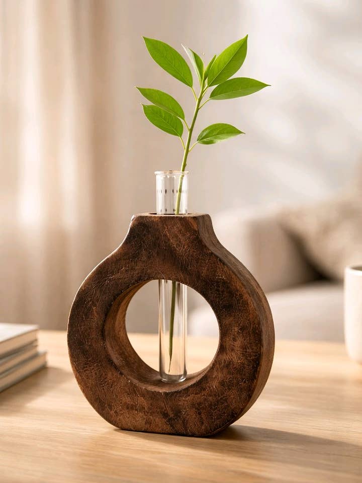 Wooden Beaker Holder 7x3in for wholesale by Wholesale Home Decor