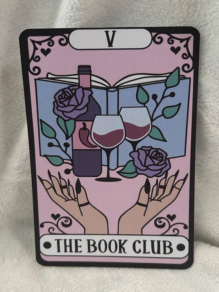 The book club bookish tarot style kindle e reader insert card for clear case, kindle accessory decoration, kindle, paperwhite, oasis12th gen for wholesale by Bookbestiesuk