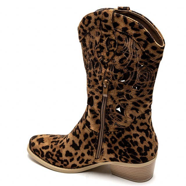 No Doubt Shoes - Wholesale Cowboy Boots - Women's - WOMENS CUT OUT DETAIL EMBROIDERED BLOCK HEEL COWBOY BOOTS4