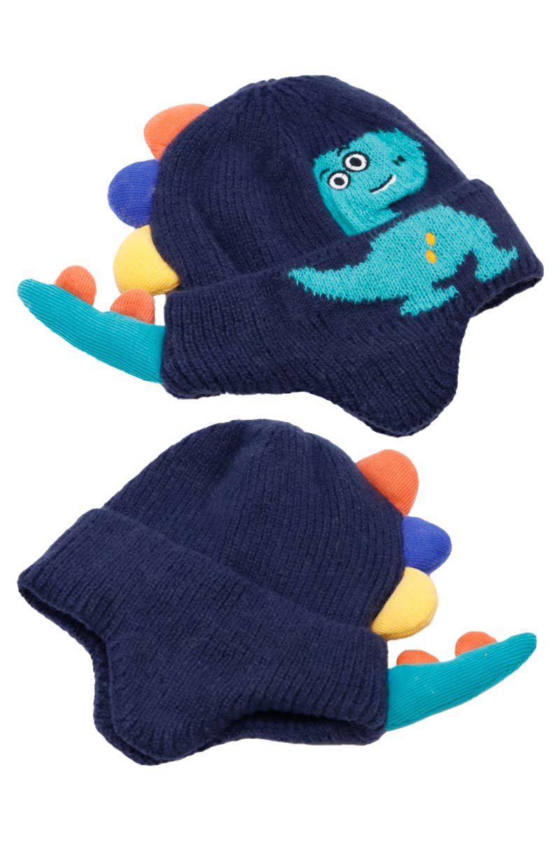 Cap Zone - Wholesale Beanie - Kinderen - Dinosaur Spike gebreide muts met oorbescherming voor kinderen6