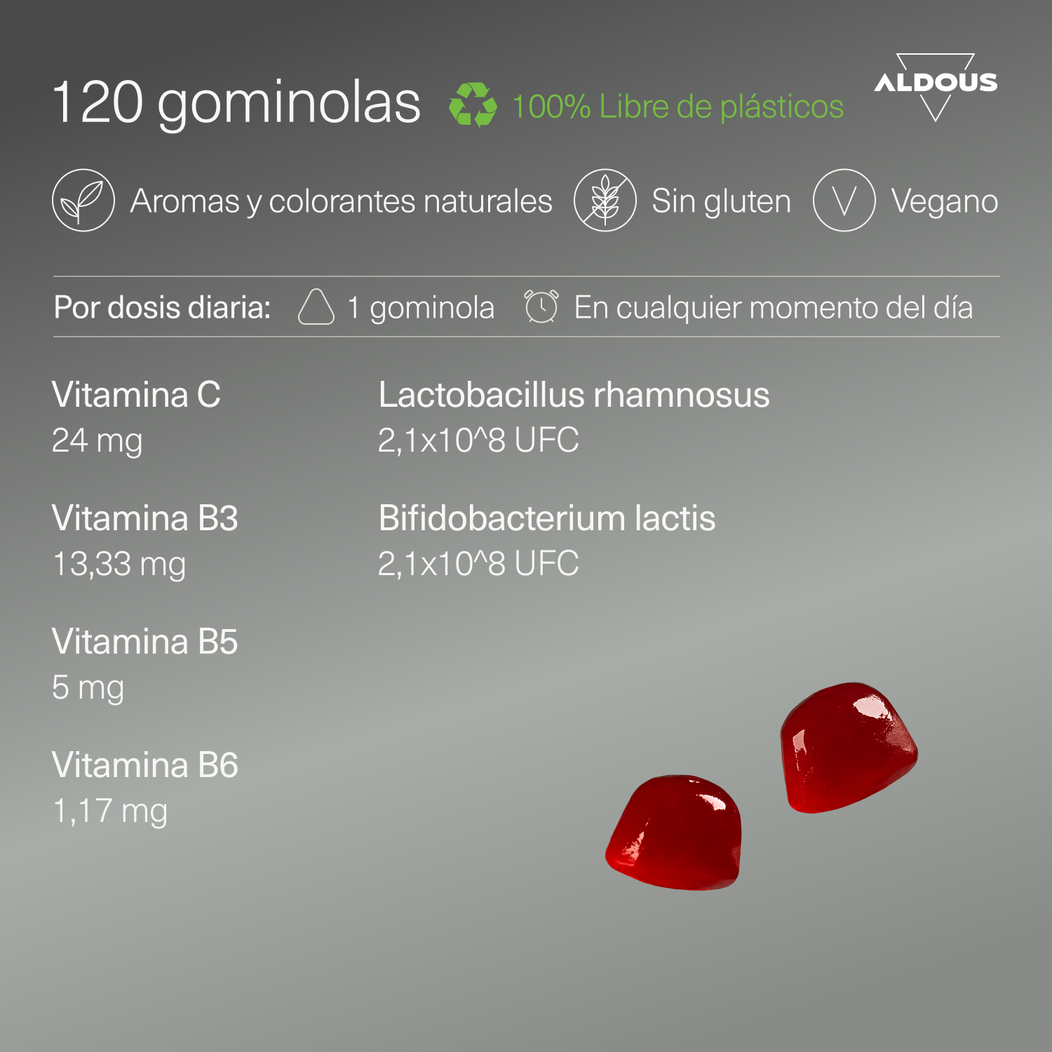 Aldous Bio - Wholesale Voedingssupplement/vitamine - Probiotica en vitamines Aldous gummies | 120 gummies2