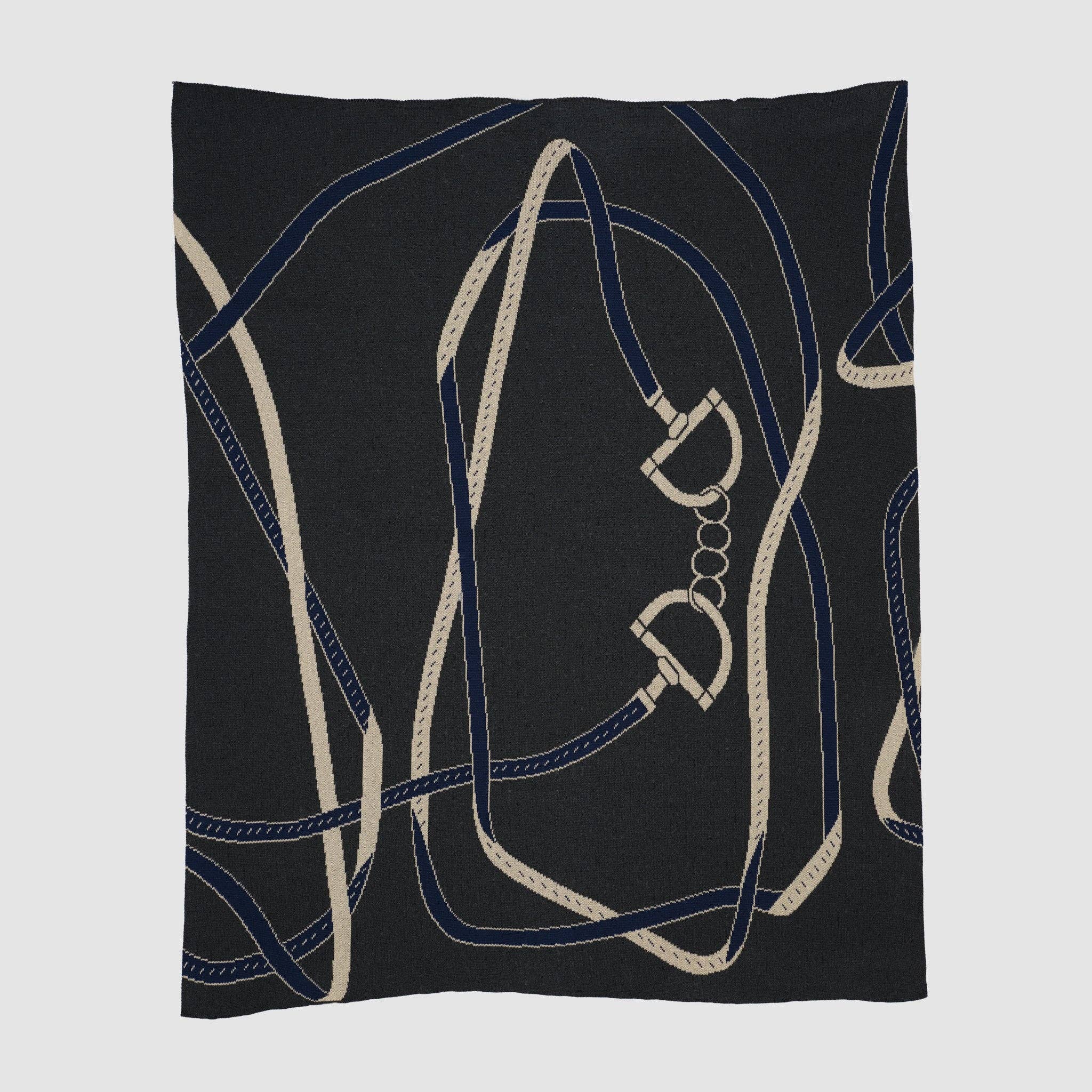 In2Green - Wholesale Throw Blanket - Cotton Sustainable Knit Patterned Throw Blanket - Equestrian Tack0