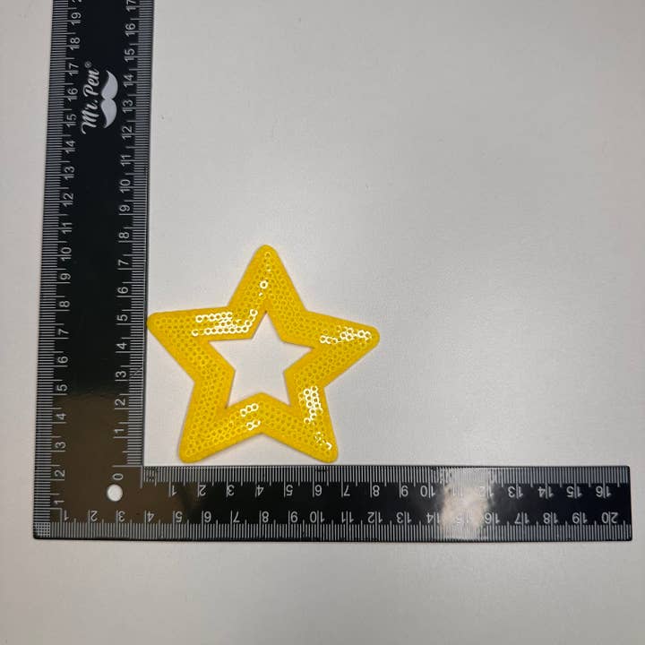Aloe and Milk Boutique - Wholesale Patch - Sequin Star Outline, sequin, star patch, cheer, game day14