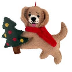 Dog with Christmastree for engroshandel hos Santa and friends