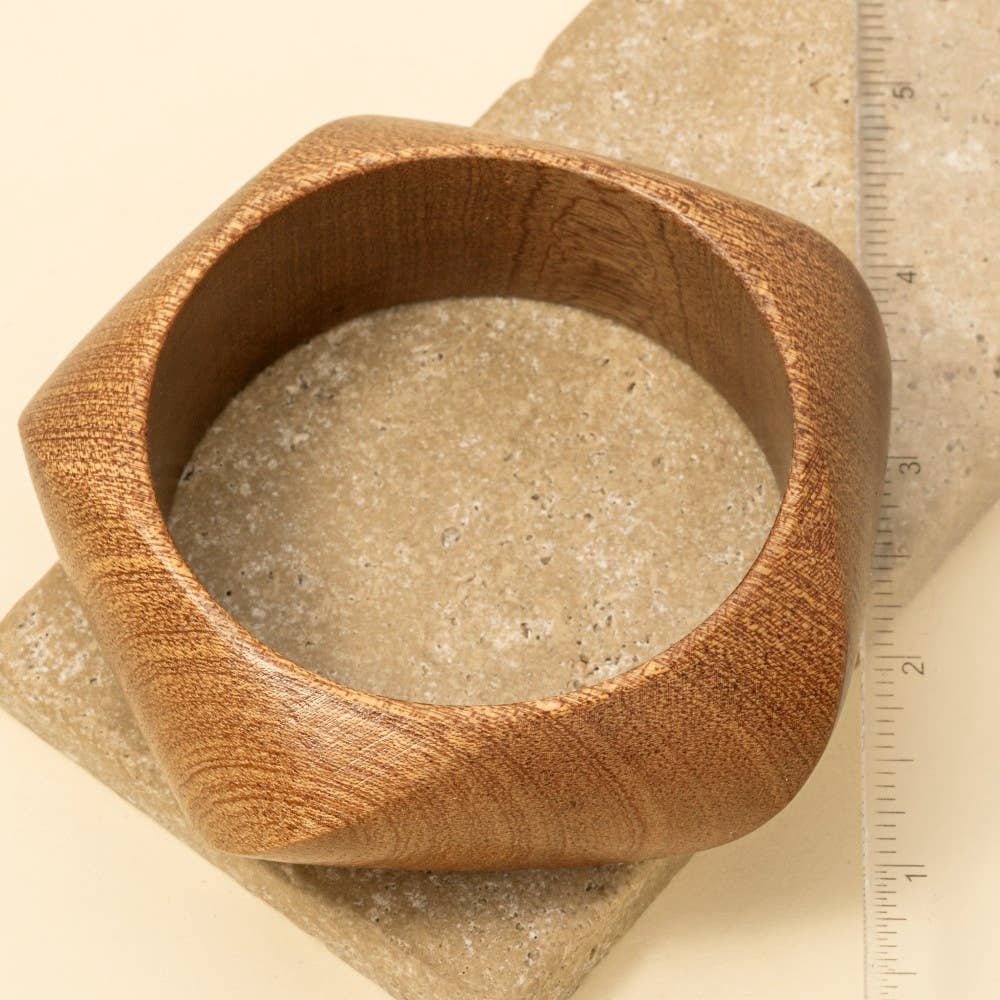 BR Pentagon Shape Wooden Bangle Bracelet for wholesale on Faire1