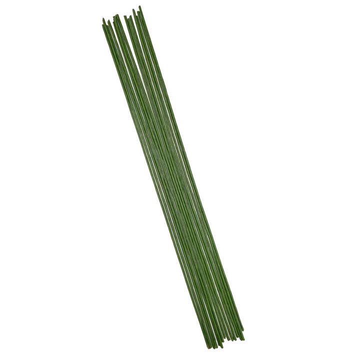 Angels Craft - Wholesale Craft Supplies - Floral Stem Wire 15-ct - Green Paper Wrap