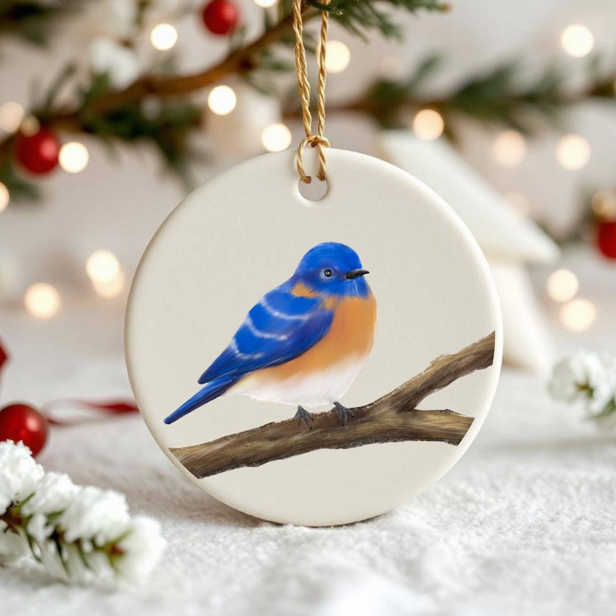 MerikaArt - Wholesale Ornament - Bluebird Ceramic Ornament2