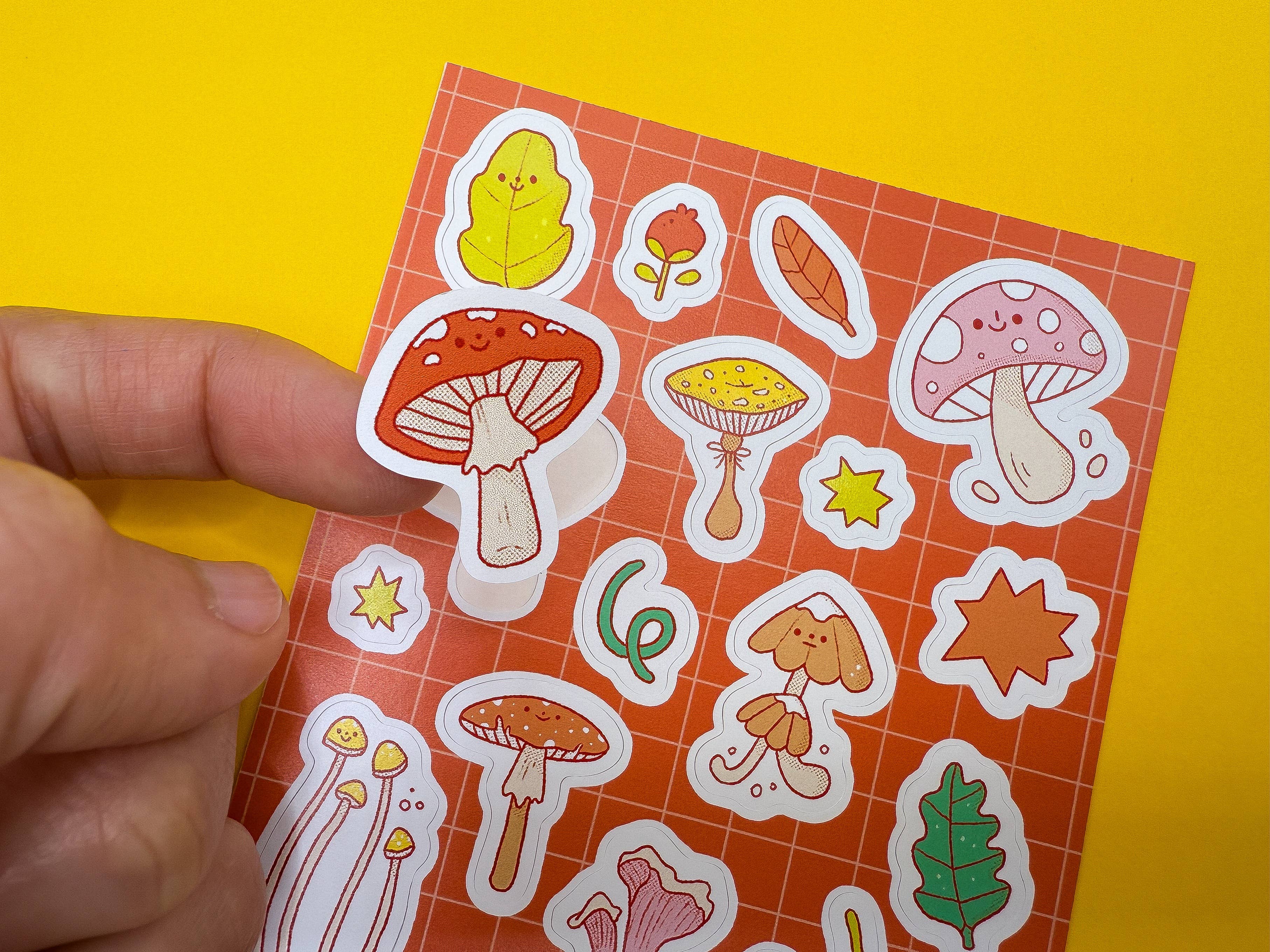 Ivna Lins - Wholesale Sticker - Mushrooms Vinyl Sticker Sheet - Forest Nature Fall Inspired1