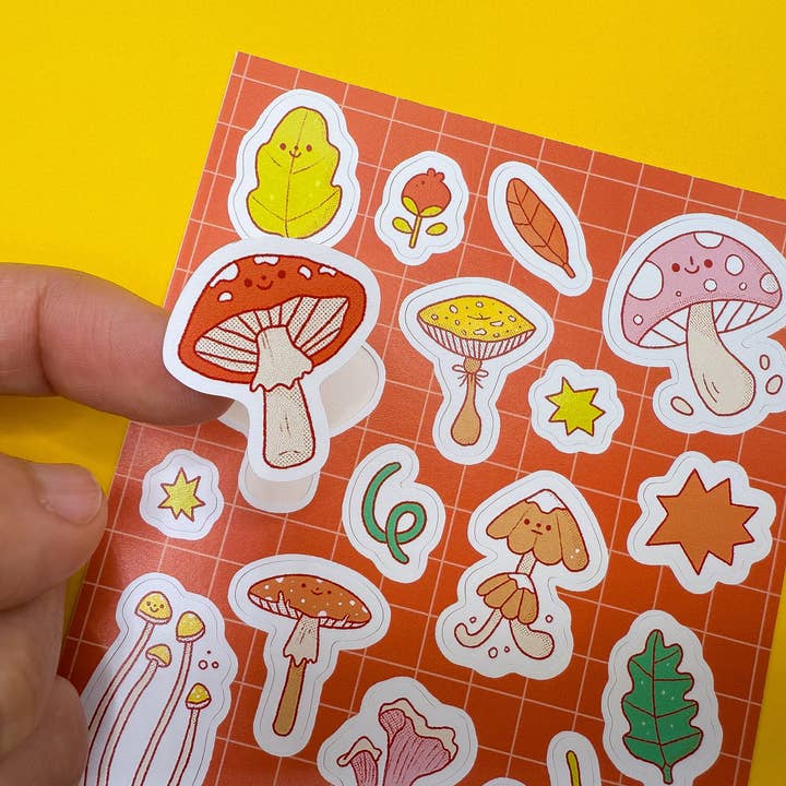 Ivna Lins - Wholesale Sticker - Mushrooms Vinyl Sticker Sheet - Forest Nature Fall Inspired1