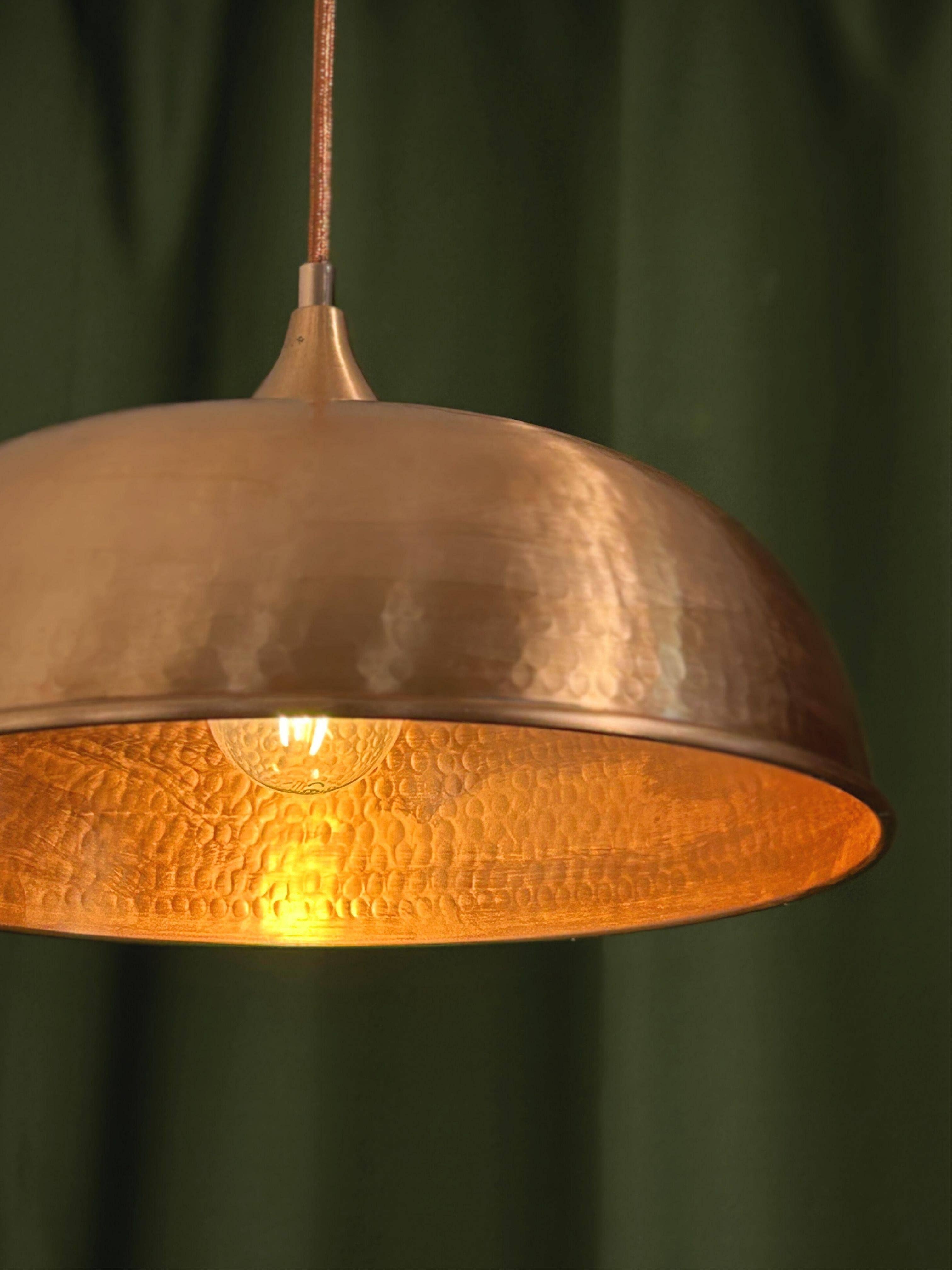 ALFIQ Copper – Engroshandel Lysekrone/pendellampe – Mat kobber håndlavet pendellampe | Hamret kobber loftsbelysning | *Belysningsarmaturer inkluderet* (Kopi)6