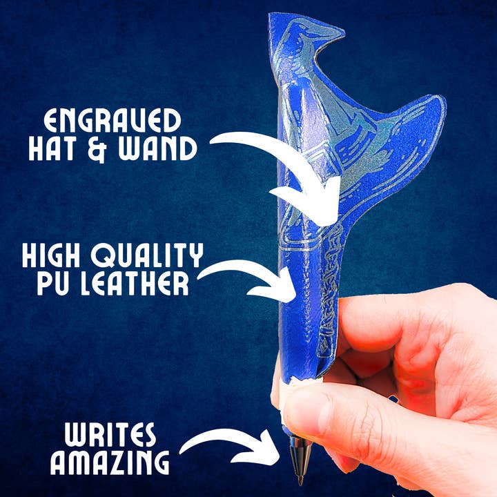 Timeless Motifs - Wholesale Pen - Magic Wizard theme Pen, Grimoire Fantasy Magical Wizardy Witch Hat Ink Gel Pen Gift for Writing