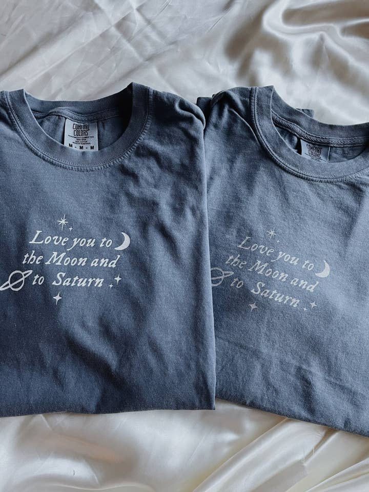 Molly Louise Shop – wholesale Screen printed t-shirt – Women′s – Love You to the Moon and to Saturn T-Shirt1