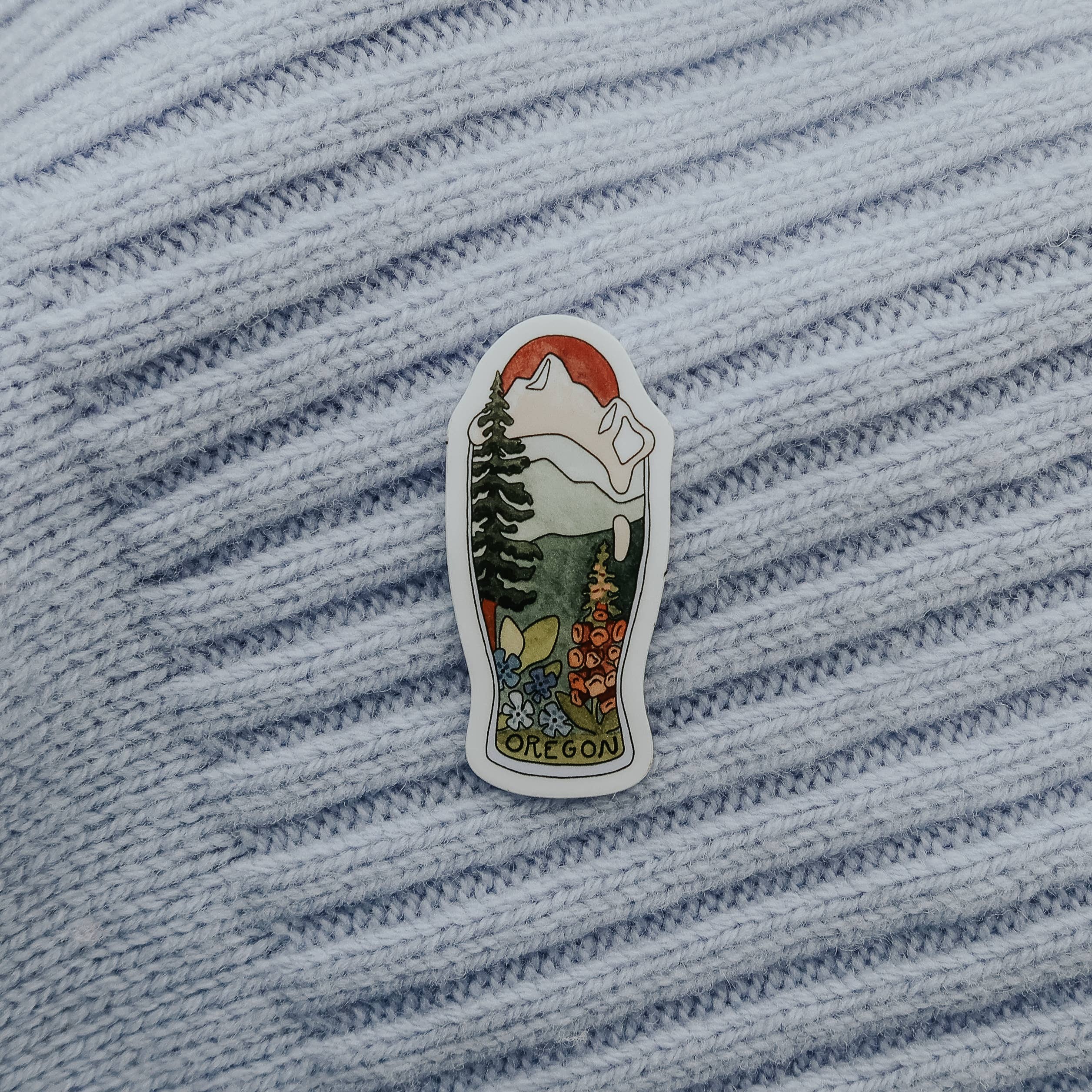 Sticker Girl - Wholesale Sticker - Mini Oregon Mountain Pint Glass Vinyl Sticker1