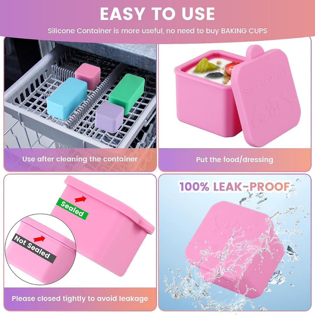 Mum Made Yum - Wholesale Food storage container - Silicone Container with Lid - Rectangle (200ml)3