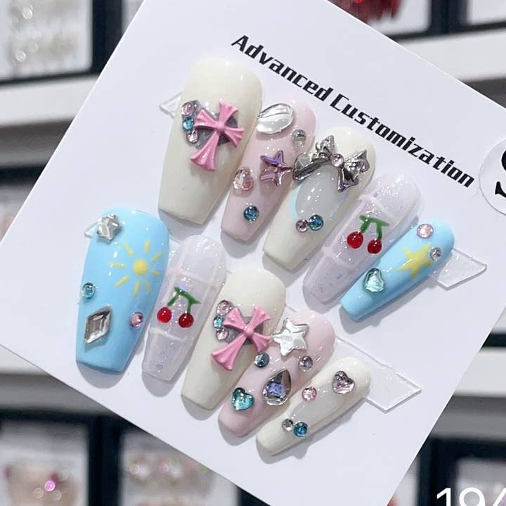 handgjorda Tryck på naglarna 19422 för wholesale av foamboxnail